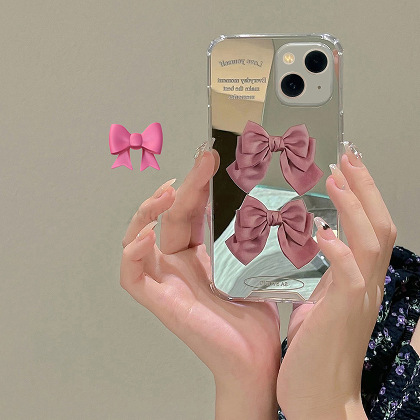 少女いっぱい リボン ミラー付き INS風 プレゼント 絶対流行 iphoneケース